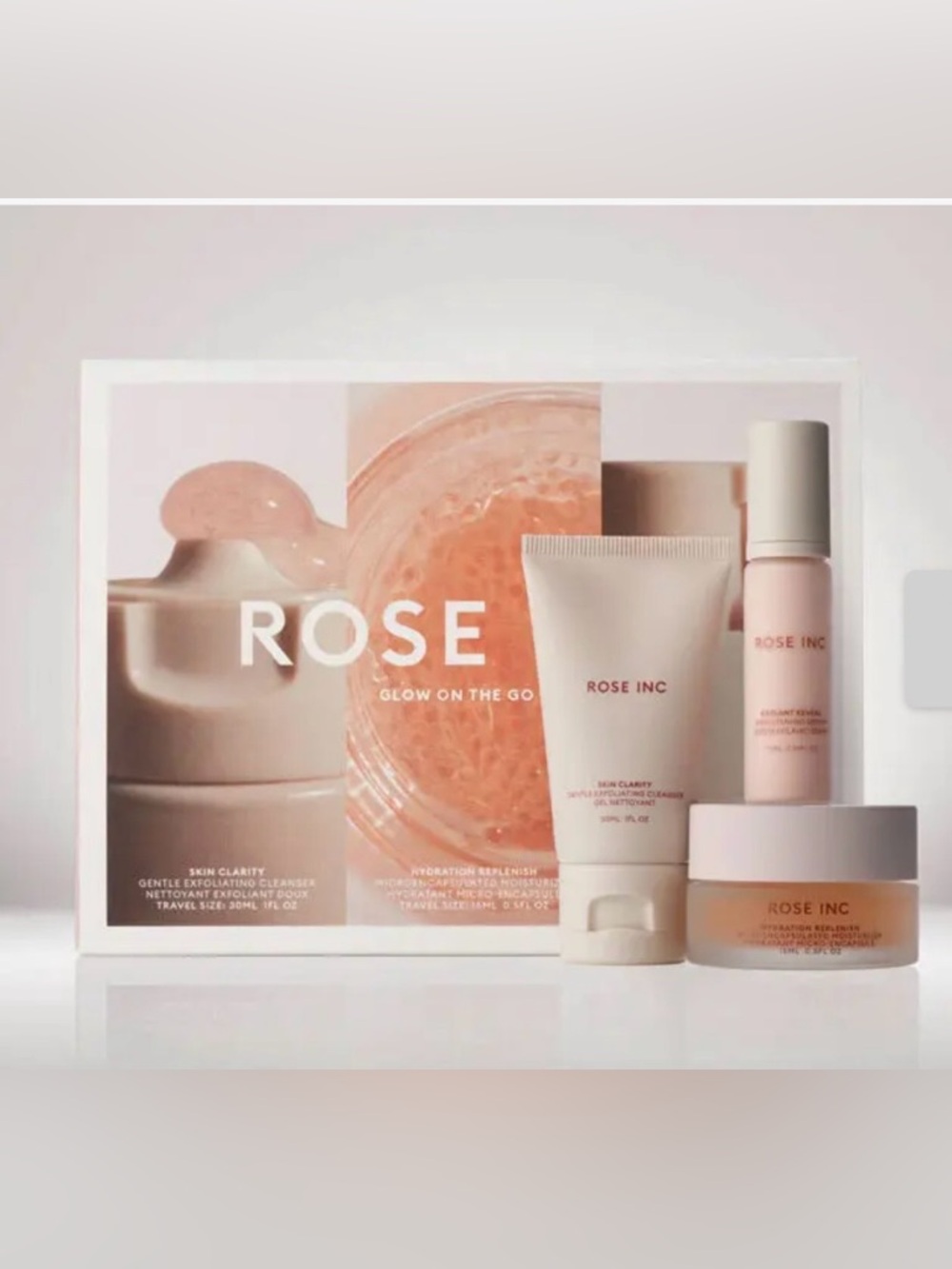 Rose Inc Glow On The Go Skincare Set - NEW